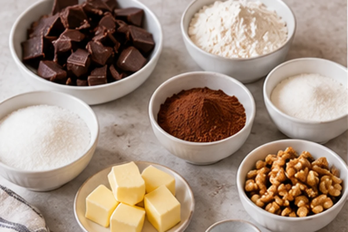 Ingredientes para preparar brownie casero