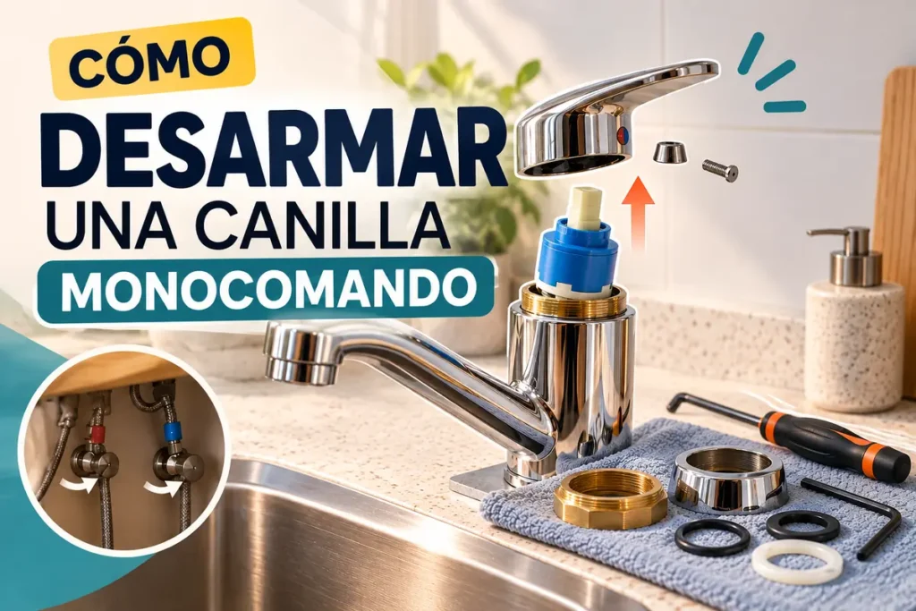 Cómo desarmar una canilla monocomando paso a paso
