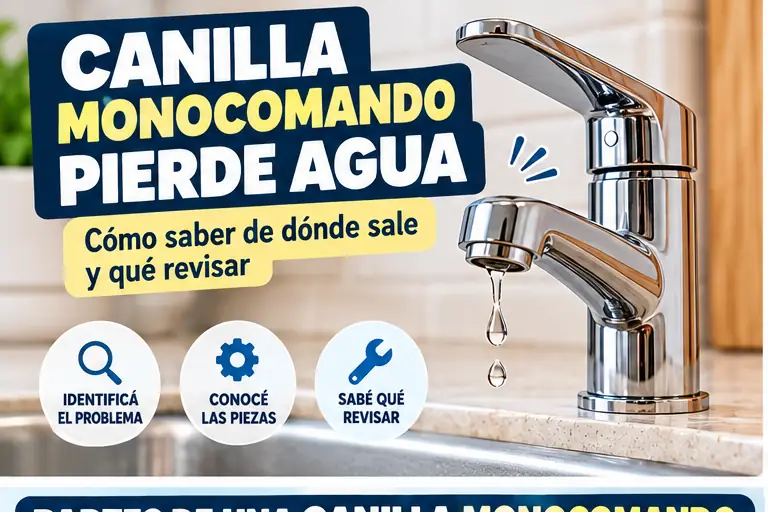 Canilla monocomando que pierde agua y zonas donde revisar la pérdida