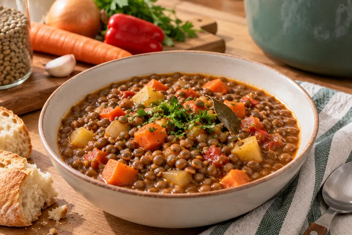 Guiso de lentejas receta fácil y rendidora