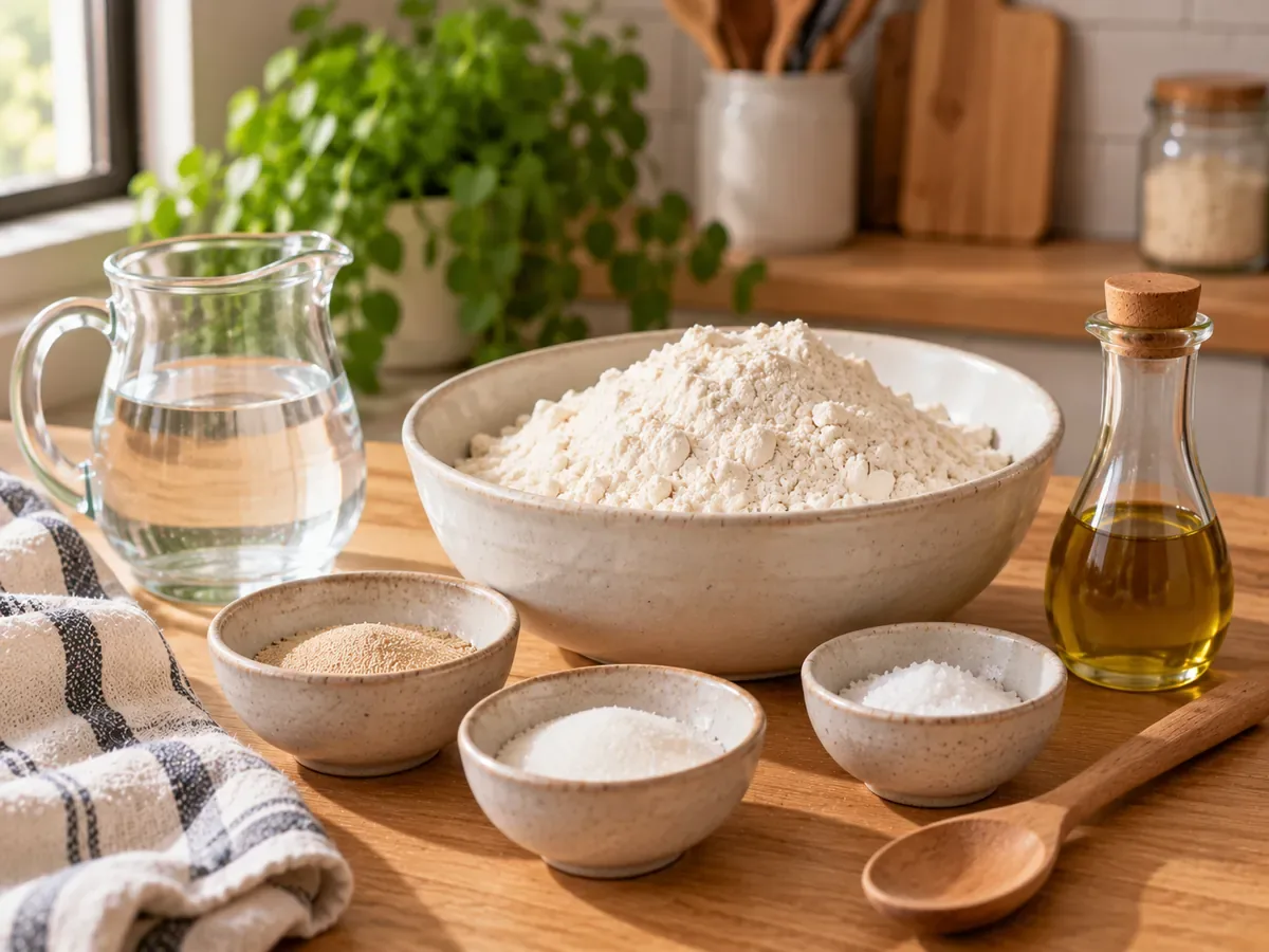 Ingredientes para preparar pan casero fácil