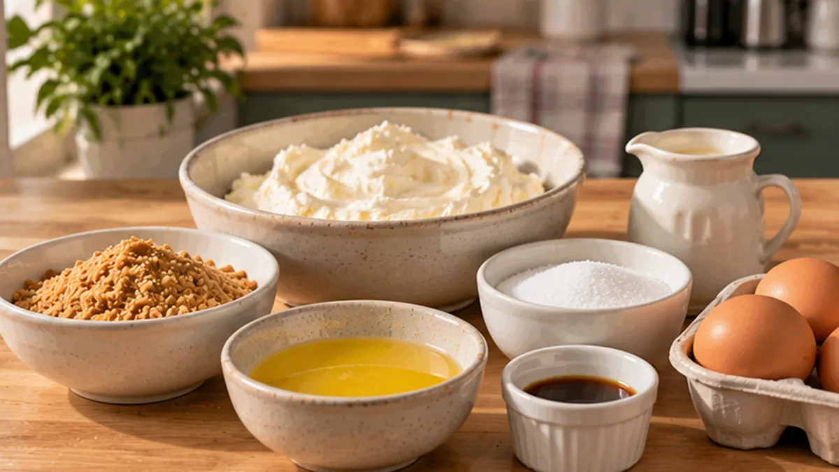 Ingredientes para preparar cheesecake casero