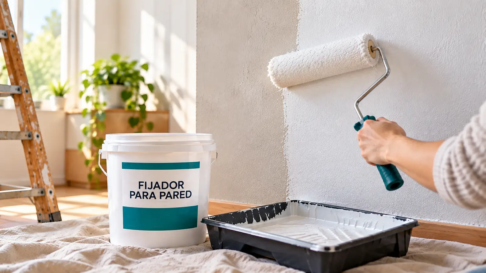 Fijador y sellador para preparar una pared antes de pintar